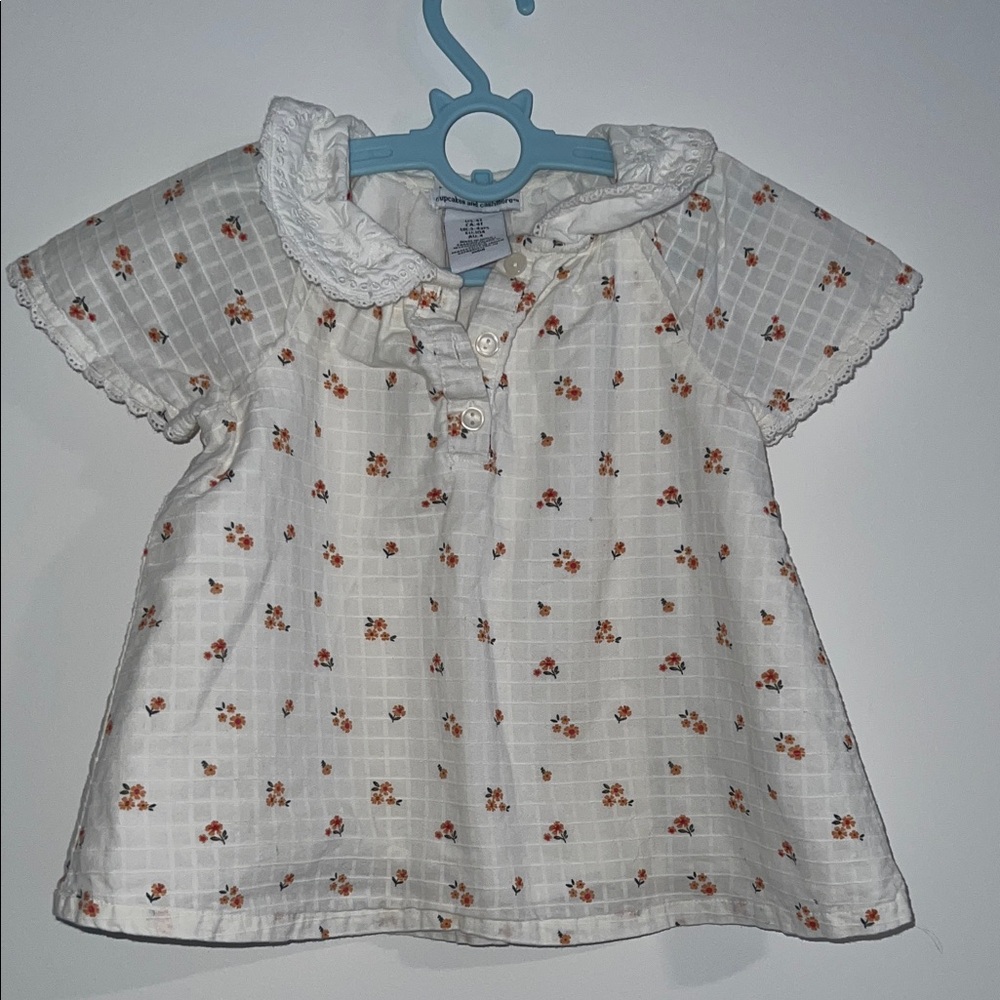 cupcakes & cashmere 100% cotton floral blouse